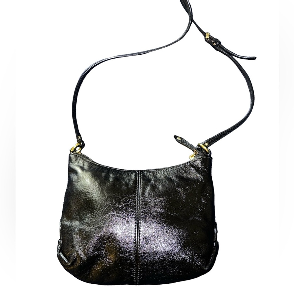 Coach Ashley Python, Pleated Black Leather Swingp… - image 4